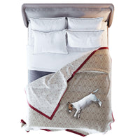 Thumbnail for Luxury Waterproof Blanket Cover - Red Trim - White/Gray