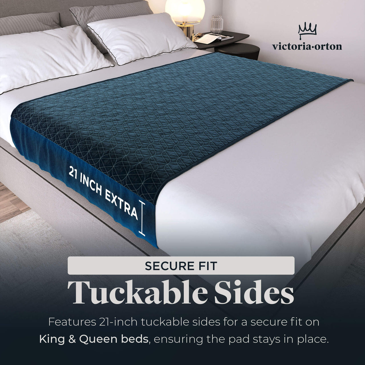 washable bed pad with tuckable sides